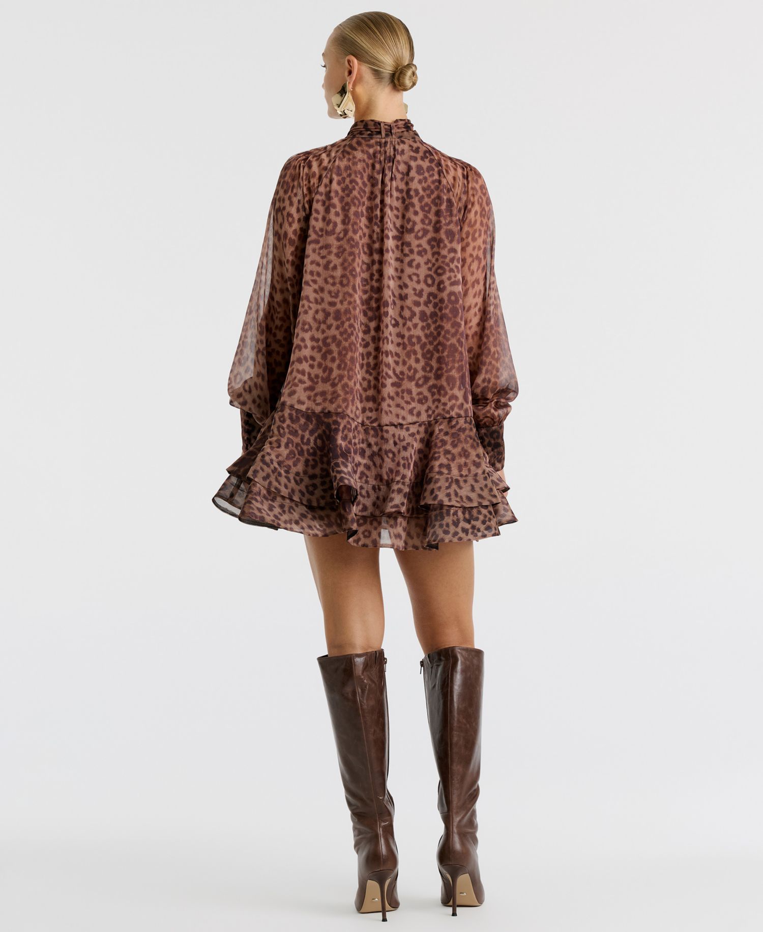Women's Mock-Neck Adrie Babydoll Mini Dress