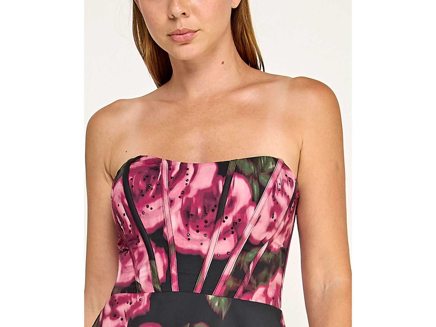 Женское платье SENI & CADE Juniors' Strapless Mini, цвет: Чёрный / Розовый — фото 4