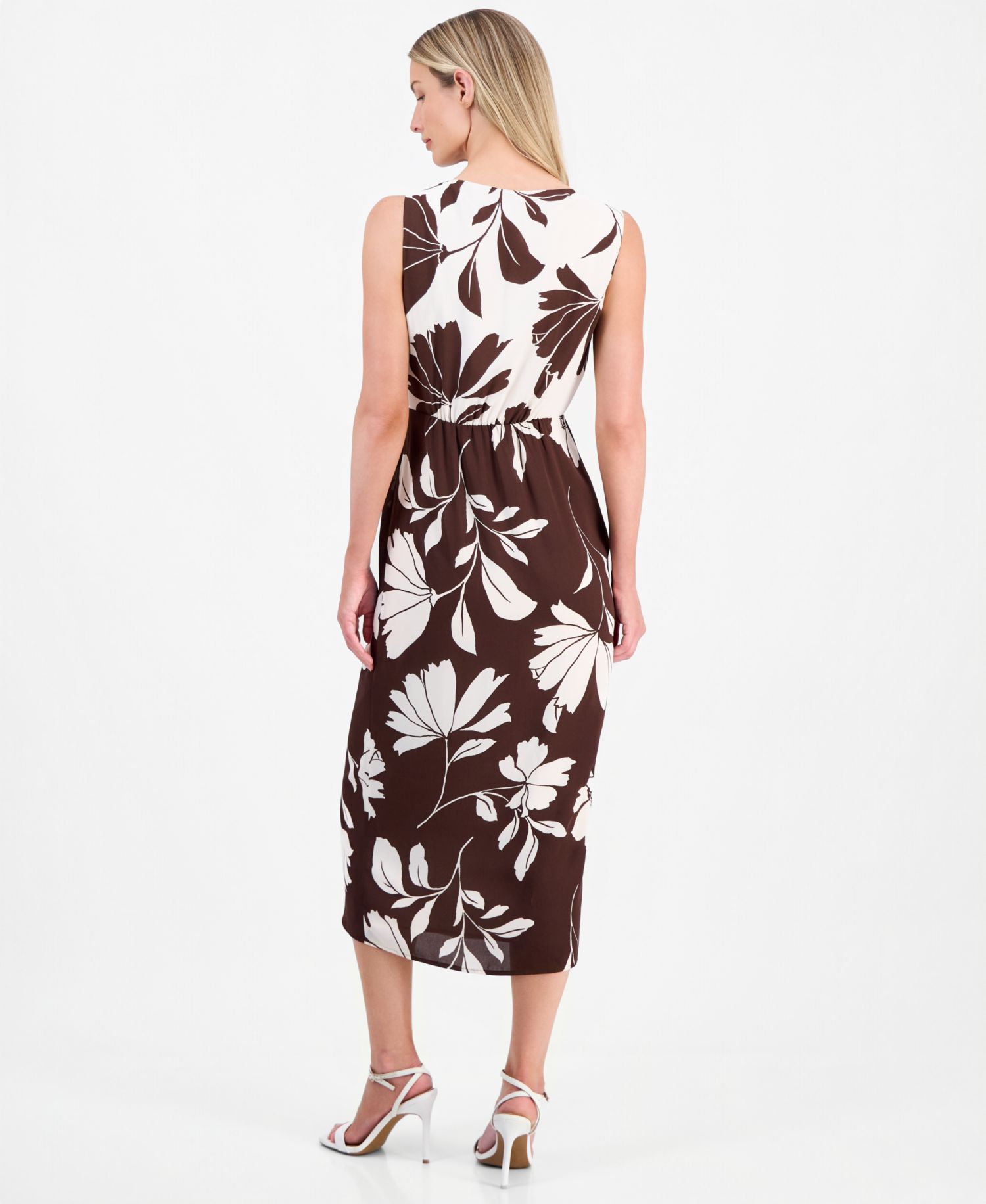 Women's Printed Sleeveless Midi Dress