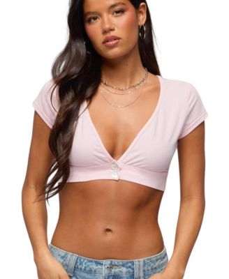 Women's Cecey Button Up Crop Top