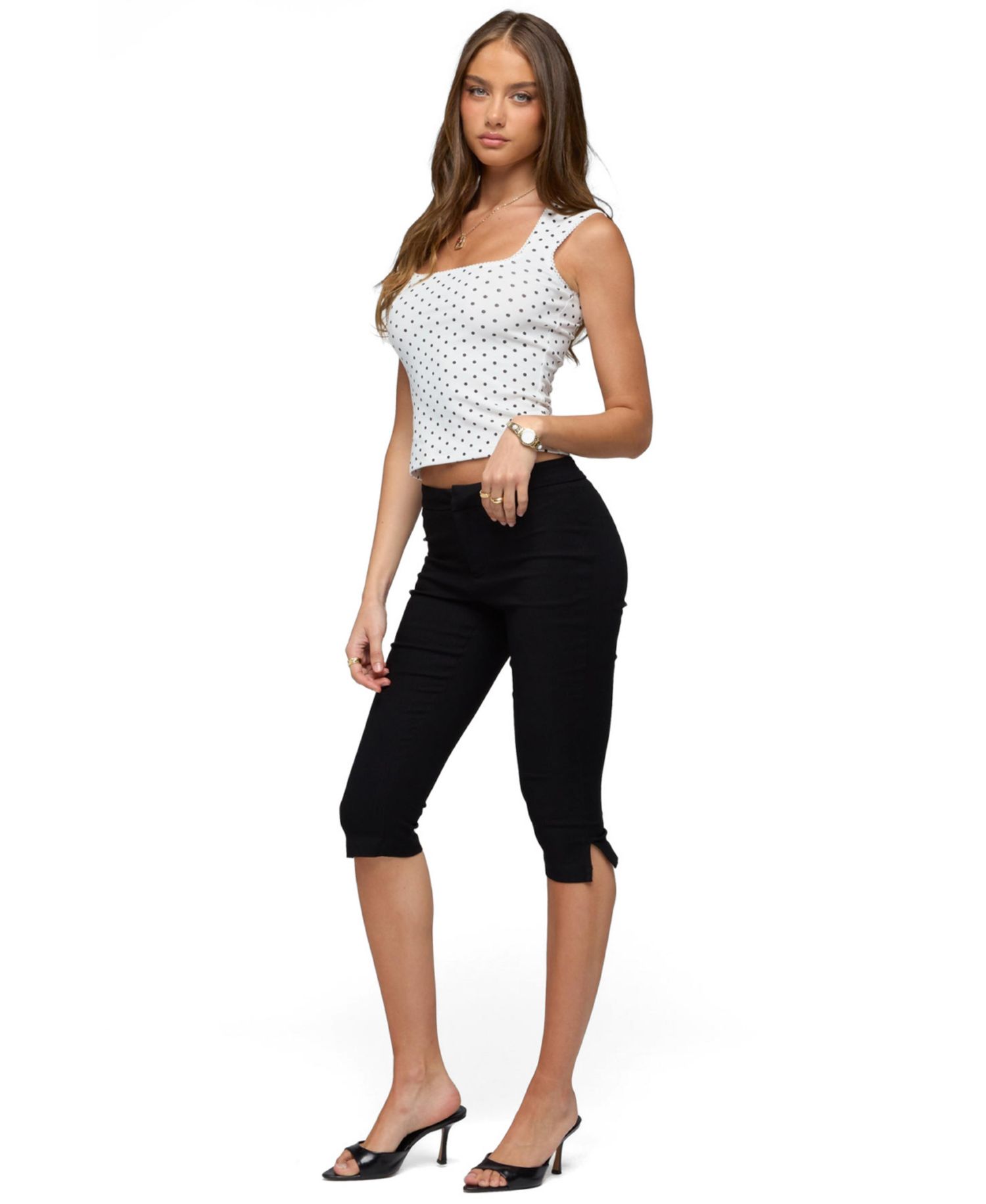 Women's Beena Polka Dot Square Neck Top