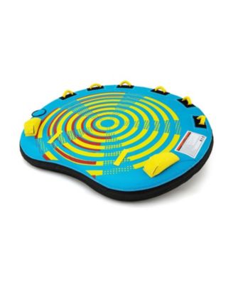 3-Person Inflatable Towable Boat Tube Platform with Double Valves