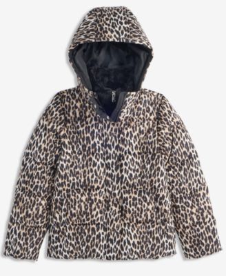 Girls' XS-XL Contrast-Vestee Hooded Puffer Jacket