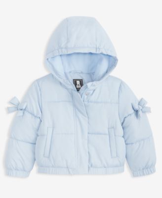 Little Girls' 2T-6X Bow-Sleeve Hooded Bomber Jacket