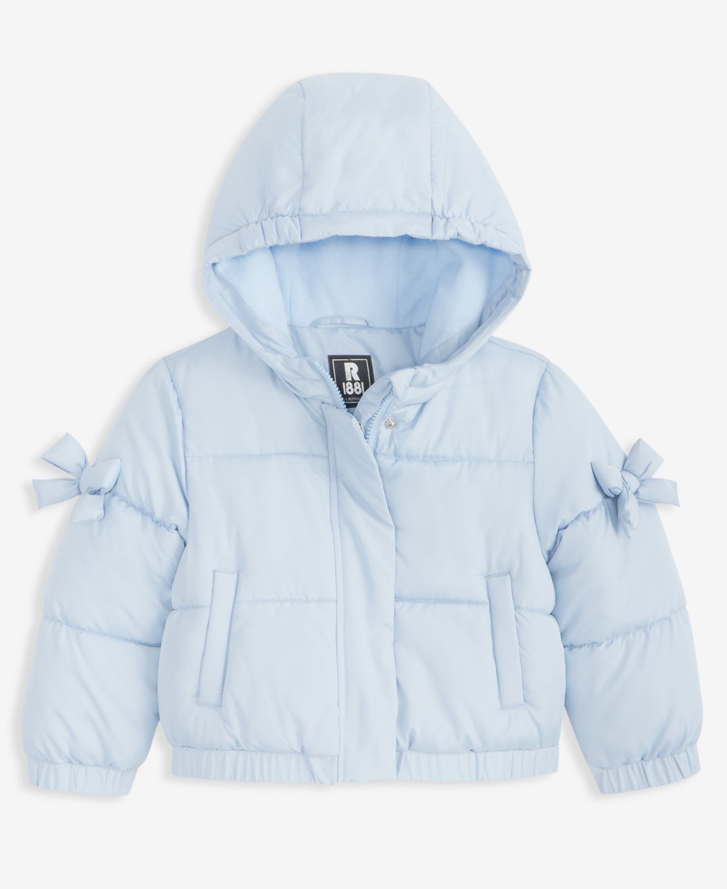 Куртка S Rothschild & CO Bow-Sleeve Hooded Bomber Jacket для девочек, цвет: Ледяной синий — фото 1
