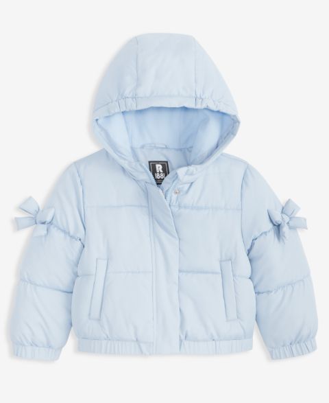 Куртка S Rothschild & CO Bow-Sleeve Hooded Bomber Jacket для девочек, цвет: Ледяной синий