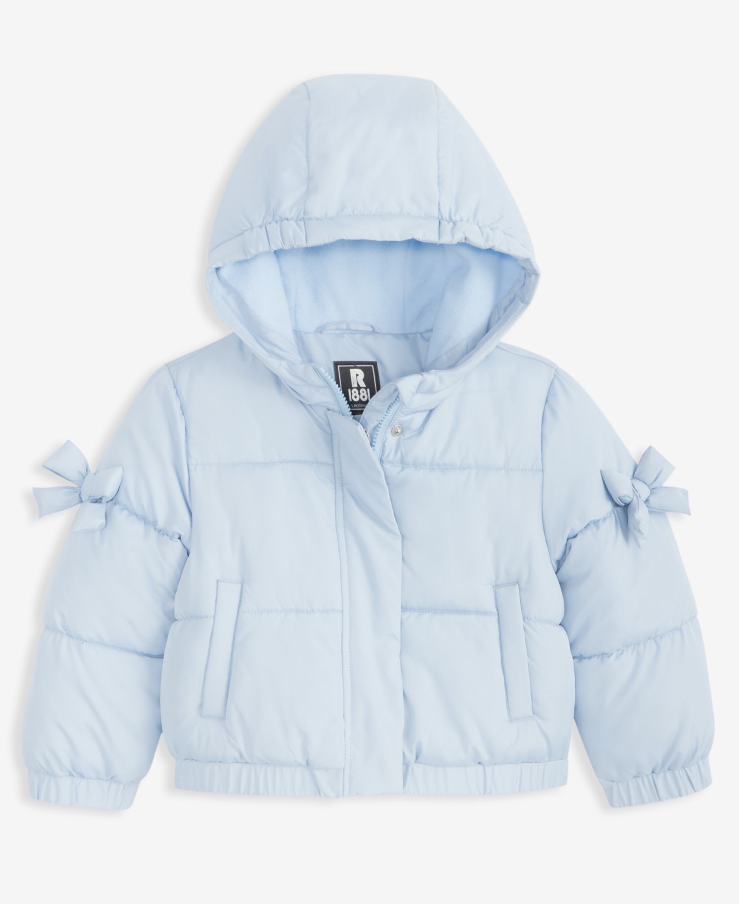 Little Girls' 2T-6X Bow-Sleeve Hooded Bomber Jacket