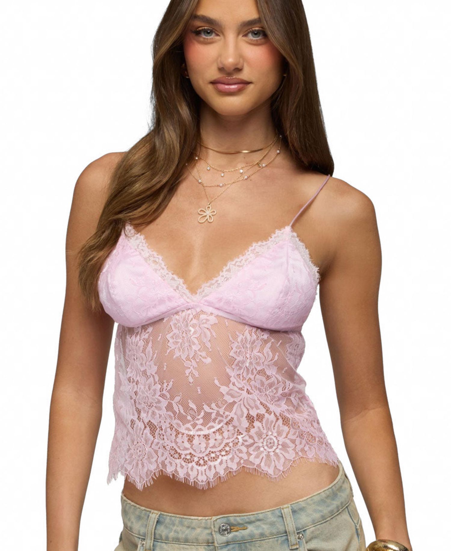 Women's Ottilie Lace and Satin Effect Top