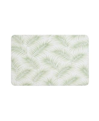 Carved Palms Diatomite Stone Bath Mat, 16" x 24"