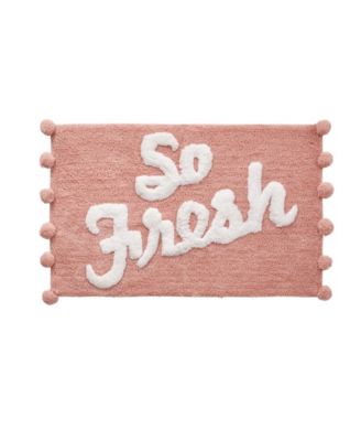 So Fresh Pom Pom Pink Bath Rug, 20" x 32"