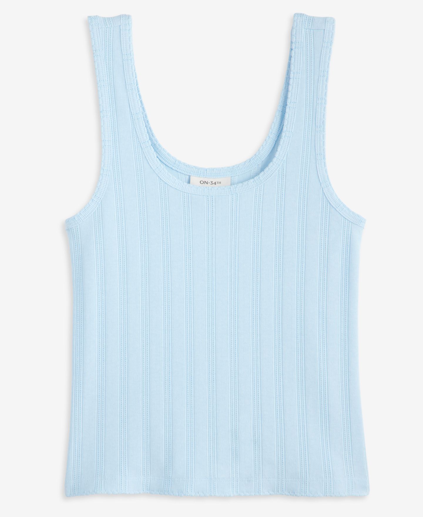 Женский топ On 34th Pointelle Rib Scoop-Neck Layering, цвет: Синий — фото 4