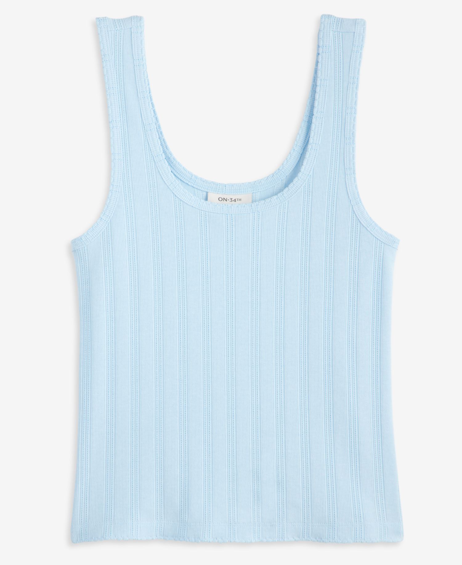 Women's Pointelle Rib Scoop-Neck Layering Tank