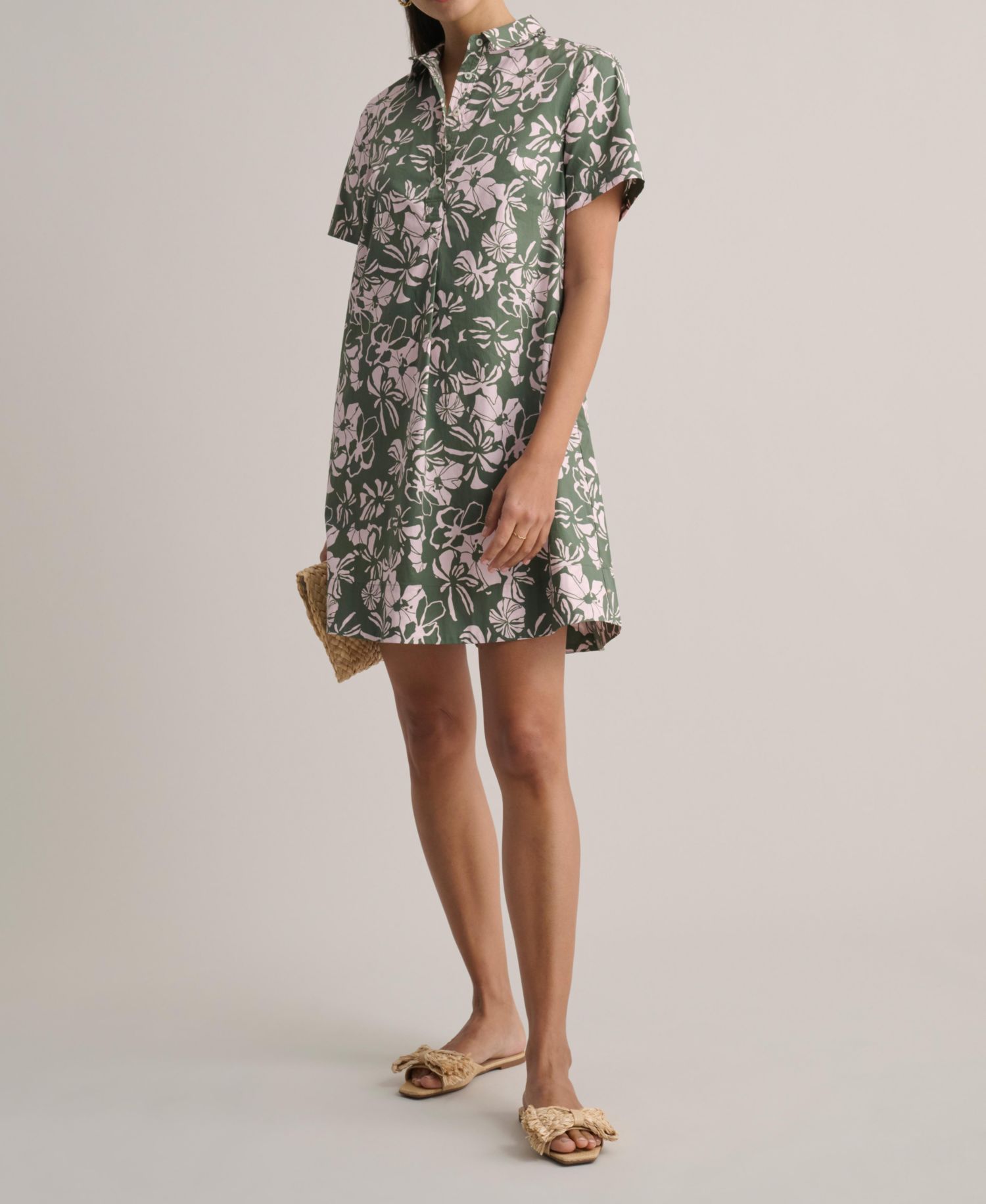 Women's Stretch Cotton Floral Popover Izzie Dress