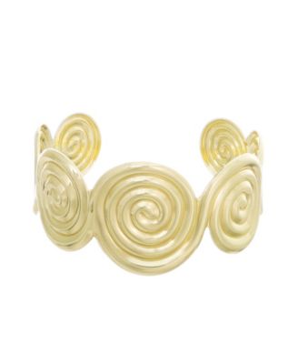 Gold-Plated Swirl Cuff Bracelet