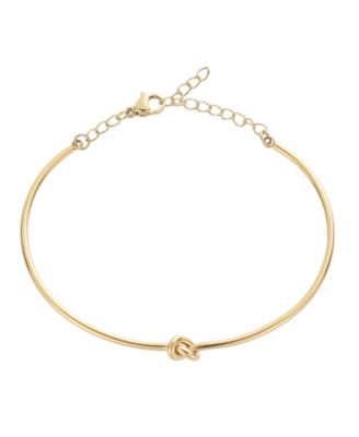 Tarnish Resistant Gold Knot Cuff Adjustable Chain Bracelet