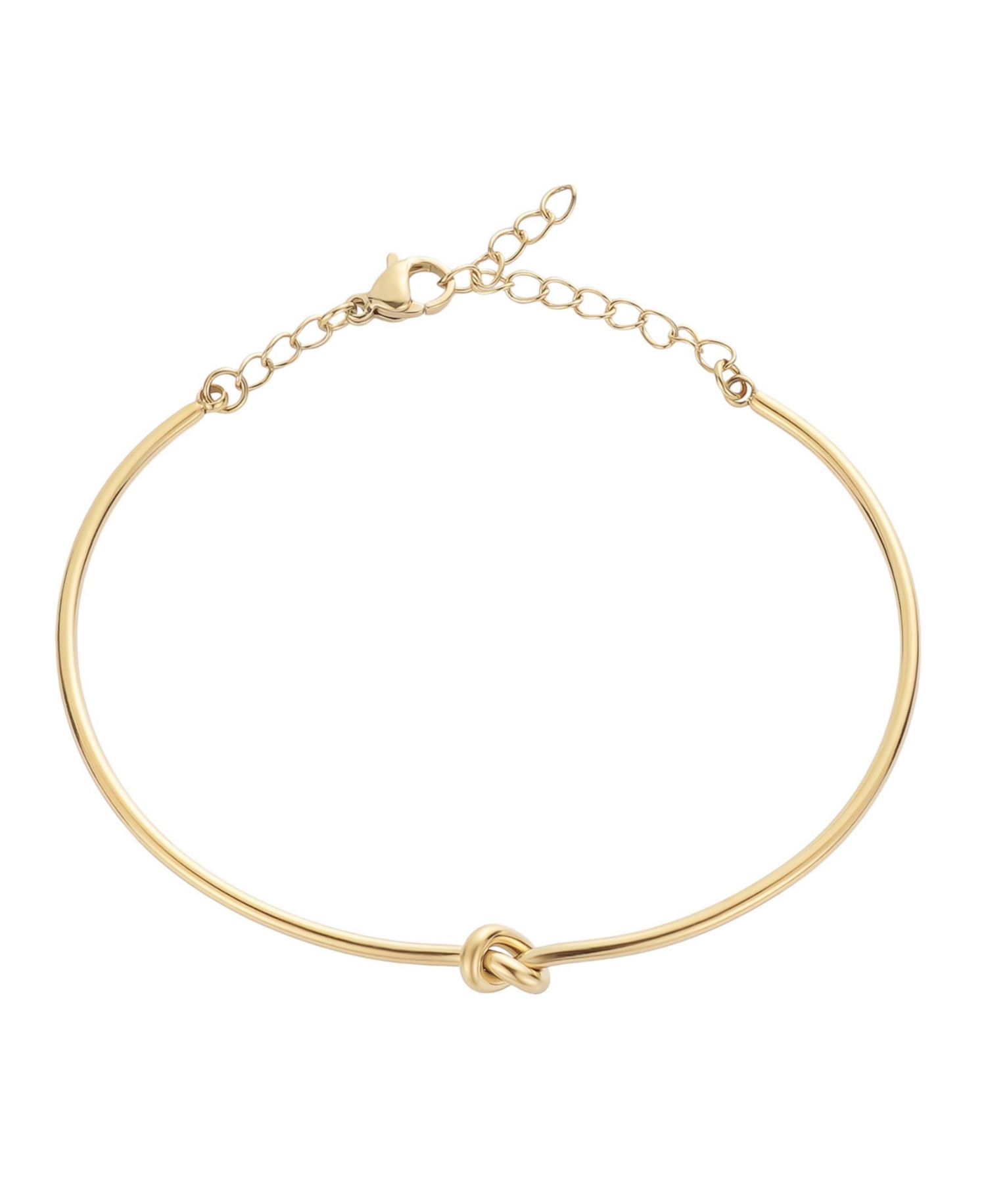 Tarnish Resistant Gold Knot Cuff Adjustable Chain Bracelet