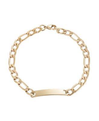 Men's Tarnish Resistant Gold Figaro ID Bracelet