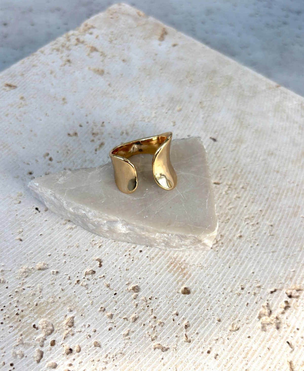 Adornia Tarnish Resistant Gold Split Statement Ring