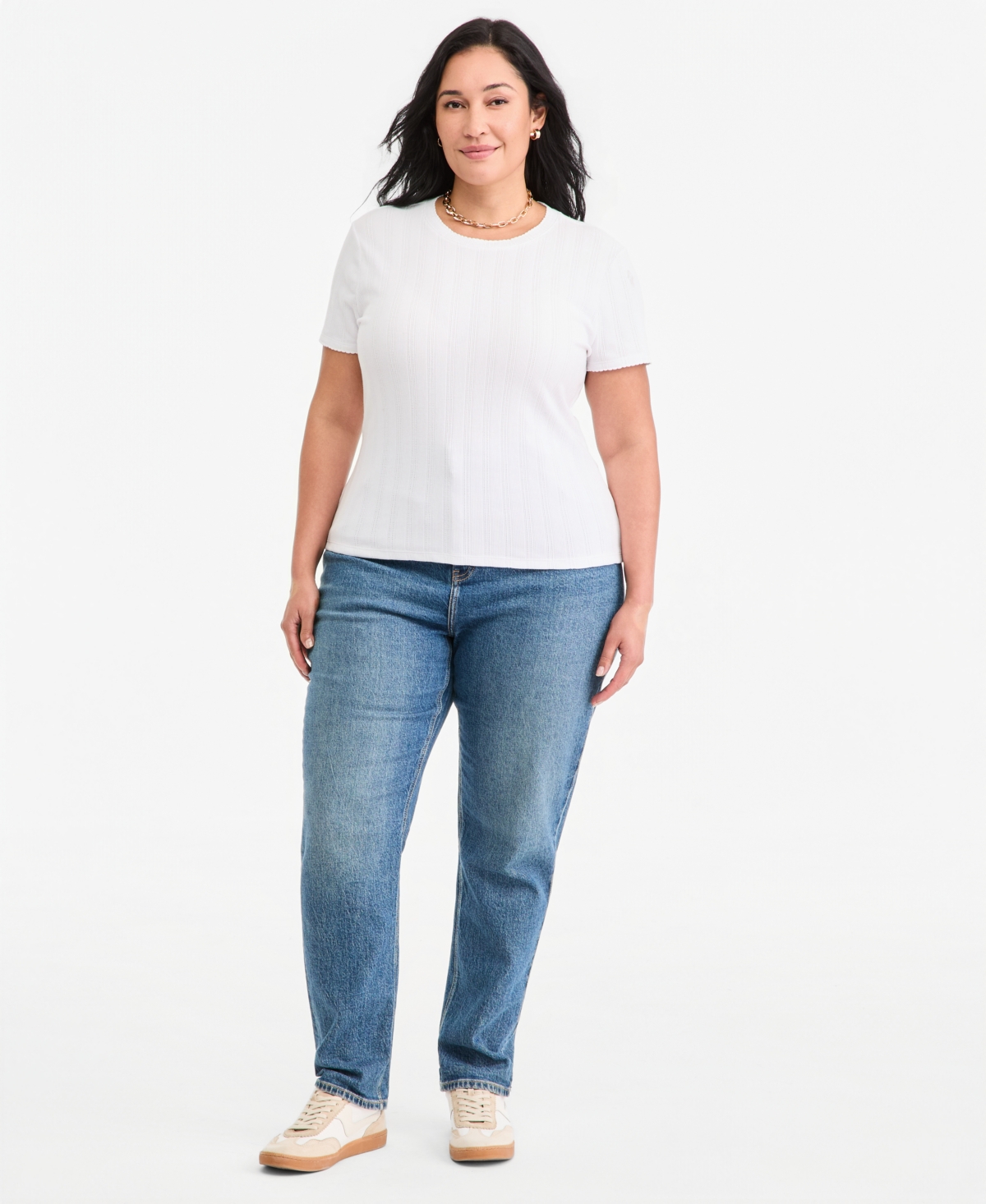 On 34th Plus Pointelle T-Shirt, Macy's Exclusive
