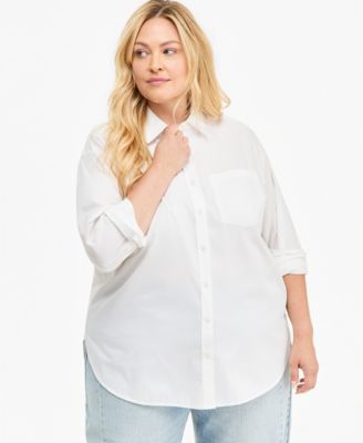 Plus Size Cotton Relaxed Shirt
