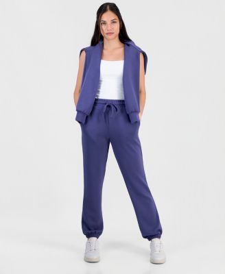 Juniors' Drawstring-Waist Scuba Jogger Pants