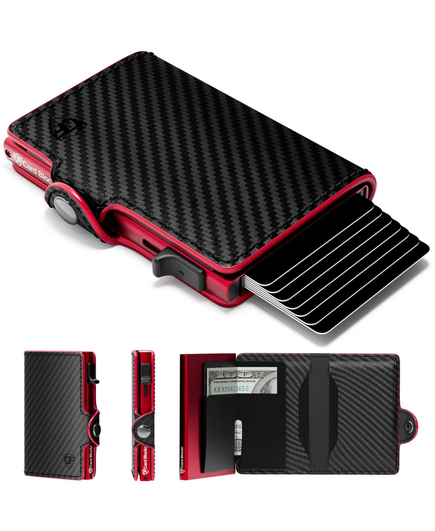 Men's Card Blocr RFID Blocking Card Holder Pop Up Wallet for Men - Minimalist Front Pocket Wallet with Internal Cash ID Storage
