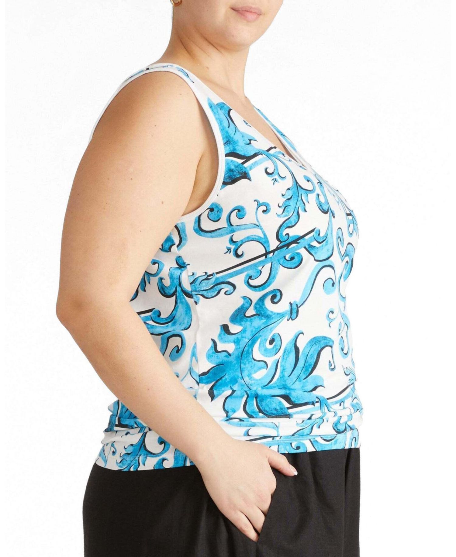 Plus Size Double V Tank