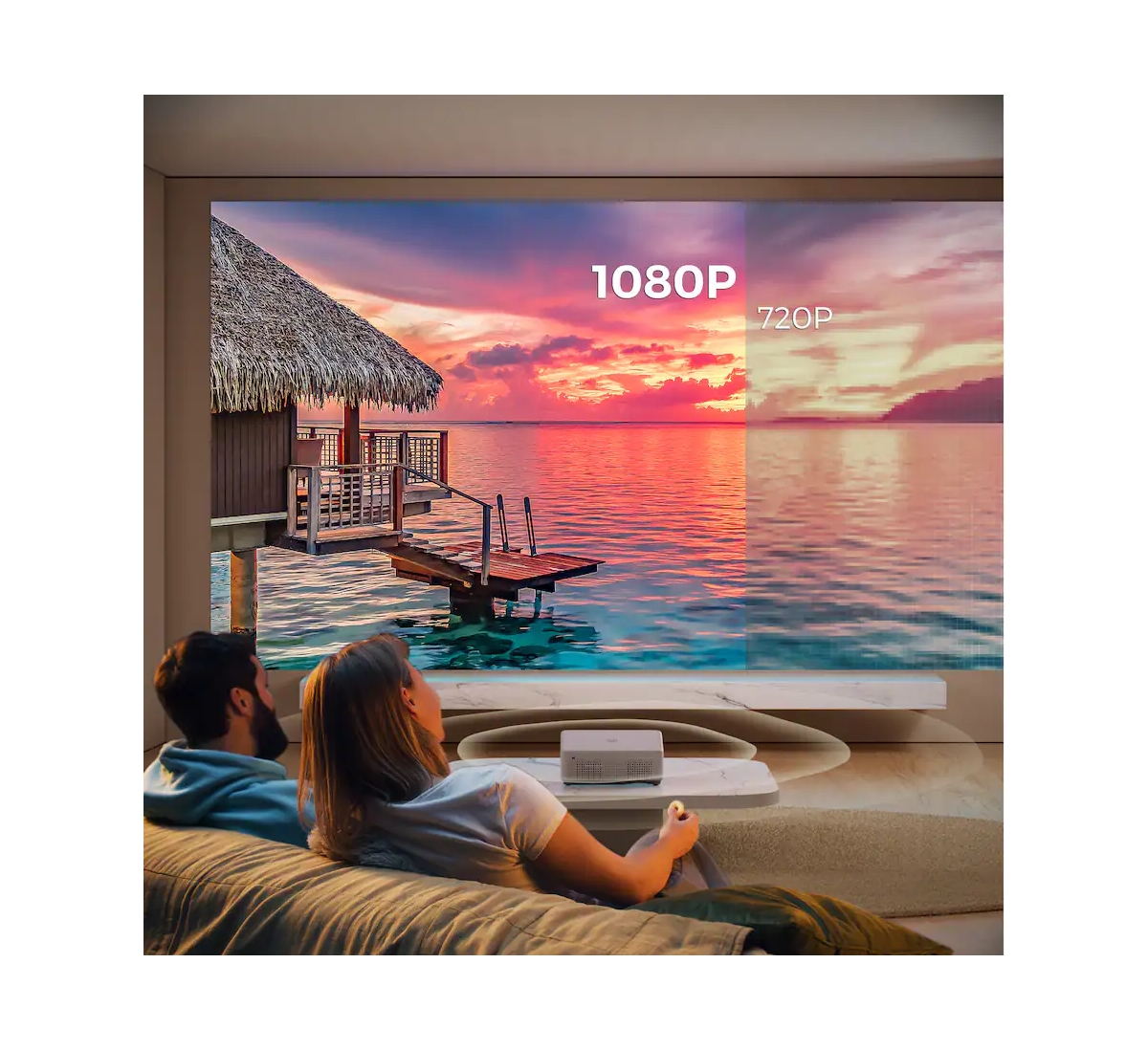 Vankyo Leisure 570B Native 1080P Wireless Smart Single Lcd Mini Projector, Screen Included