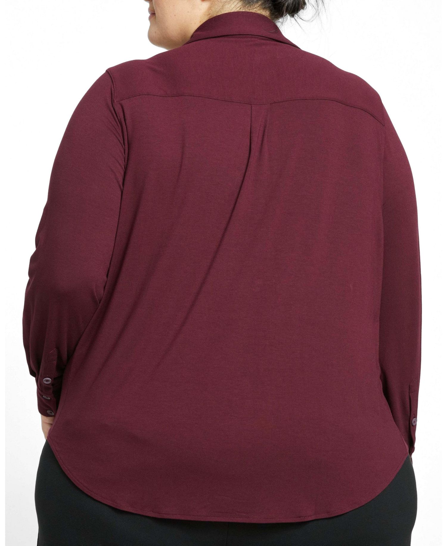 Plus Size Elbe Popover Liquid Jersey Shirt Classic Fit