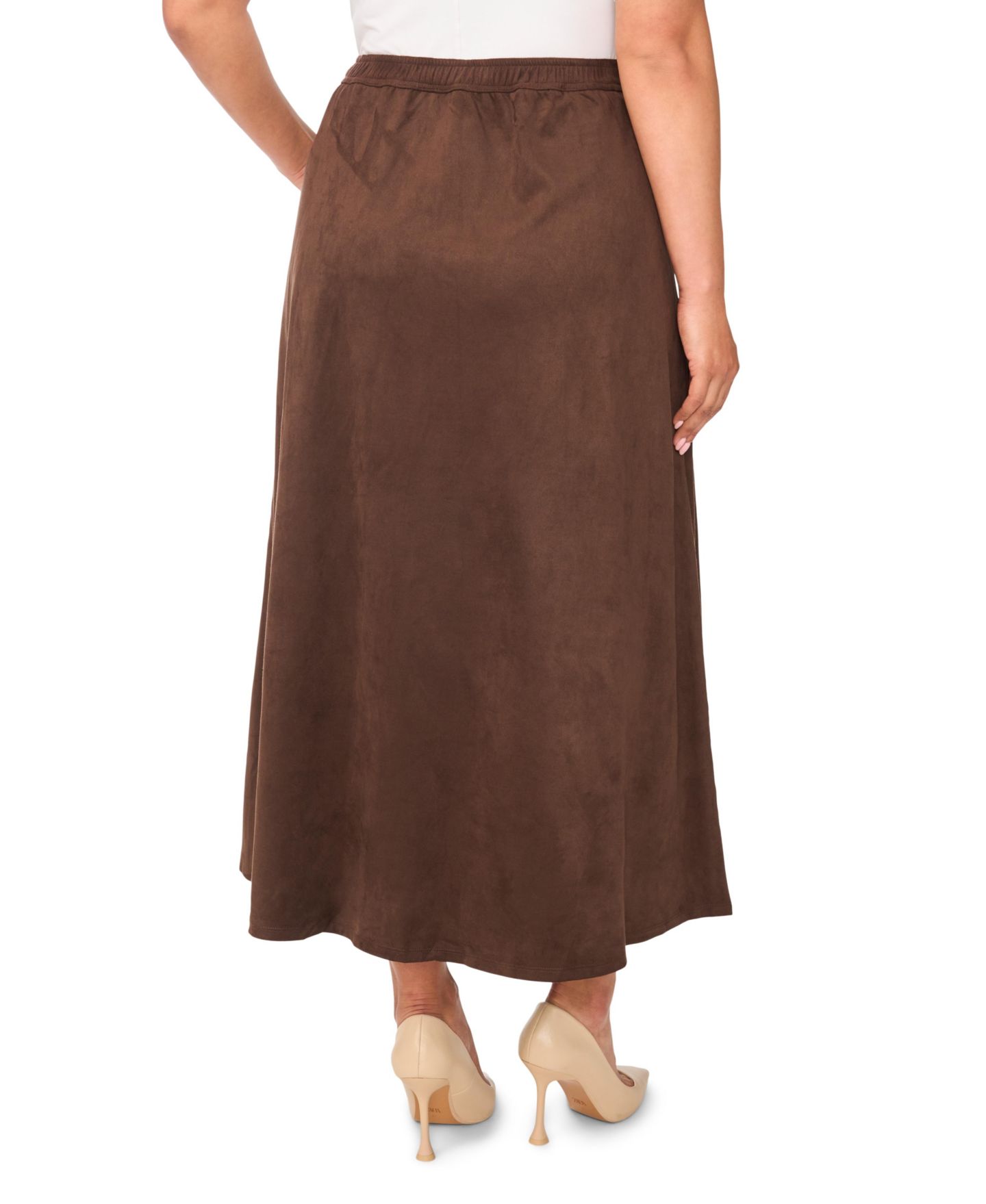 Женская юбка Vince Camuto Plus Size Center Seam A-Line, цвет: Насыщенный шоколадный — фото 3