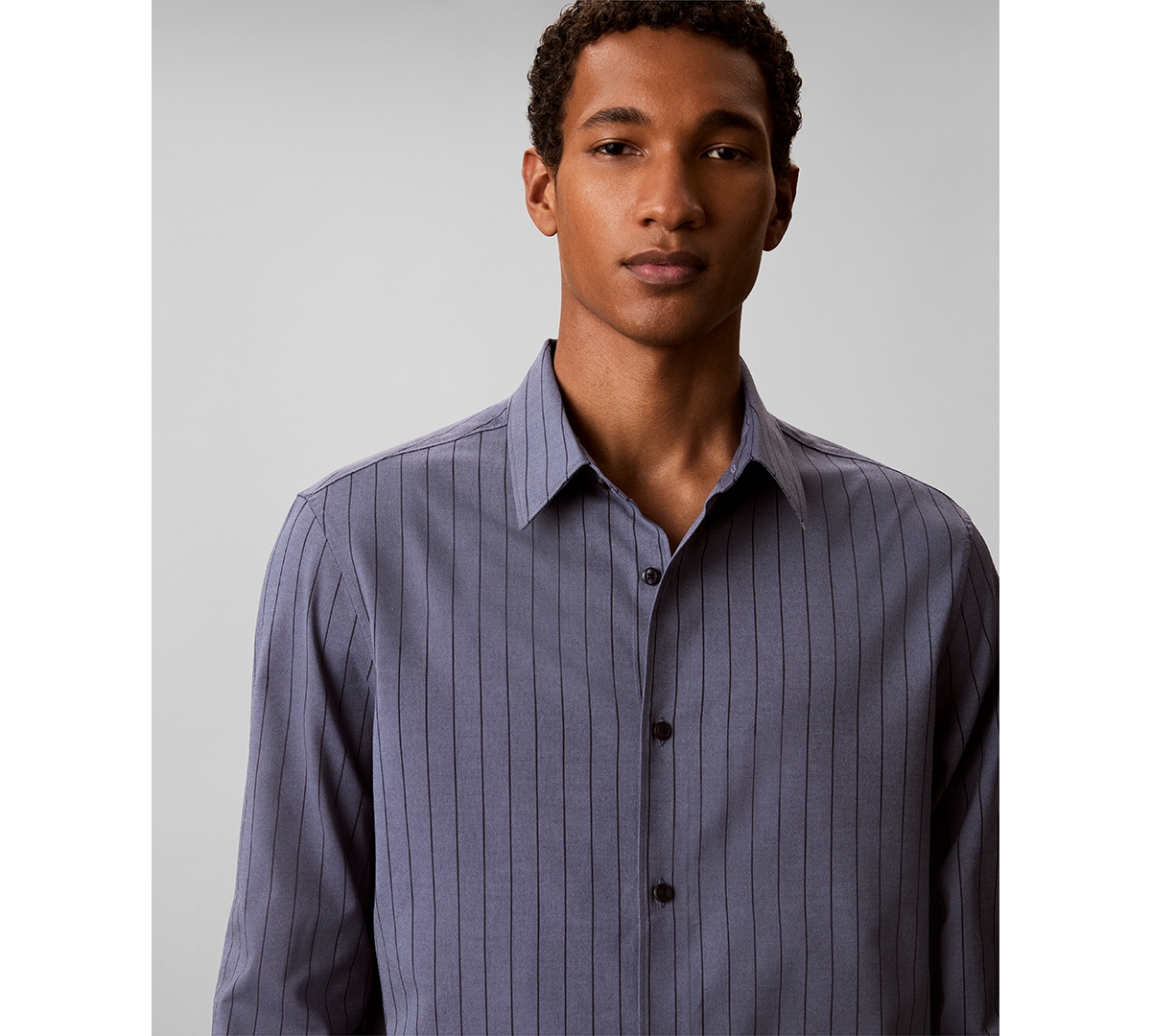 Calvin Klein Men's Pinstripe Classic Long-Sleeve Shirt