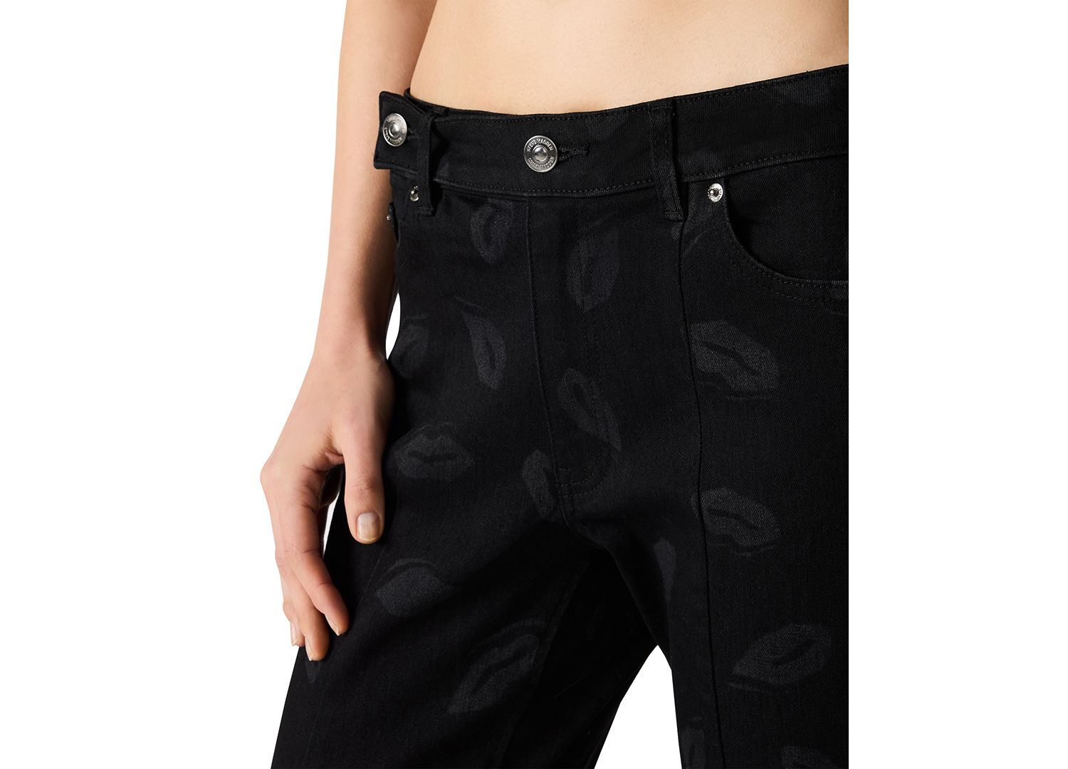 Women's Brandi Kiss Lip Print Straight Leg Jeans