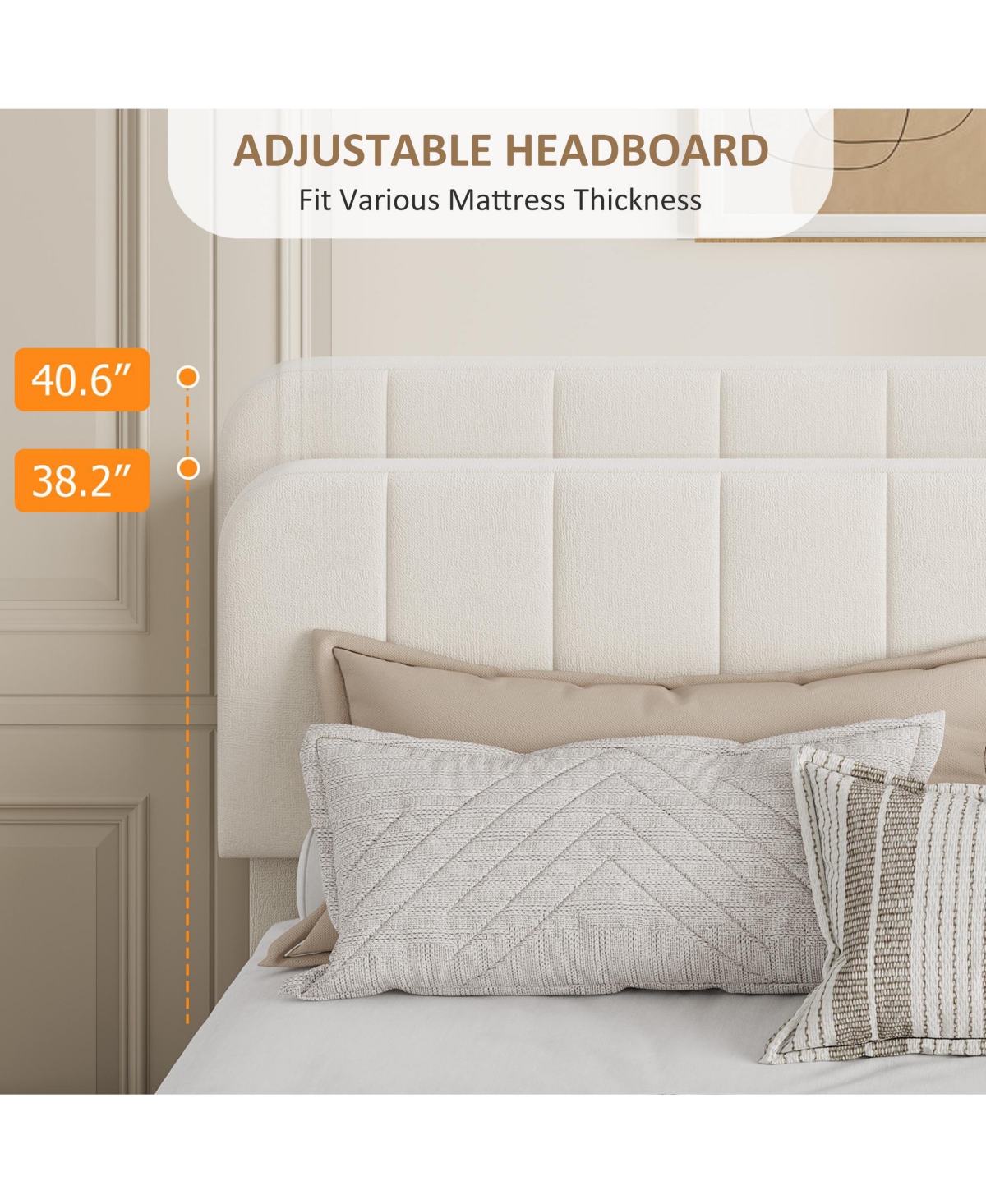 gaomon Velvet Upholstered Platform Bed with 4 Storage Drawers - Adjustable Headboard, No Box Spring Needed