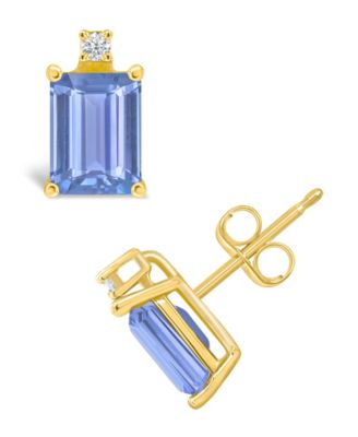 Ruby (1-3/8 ct. t.w.) & Diamond Accent Stud Earrings in 14k Gold (Also in Emerald, Tanzanite, & Sapphire)