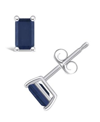 Tanzanite Stud Earrings (1/2 ct. t.w.) in 14k White Gold (Also in Emerald, Sapphire & Ruby)