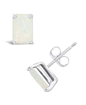 Opal (5/8 ct. t.w.) Stud Earrings in 14K Yellow Gold or 14K White Gold