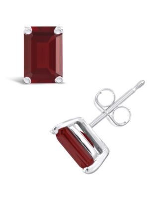Garnet (1-1/2 ct.t.w) Stud Earrings 14K in White Gold or 14K Yellow Gold