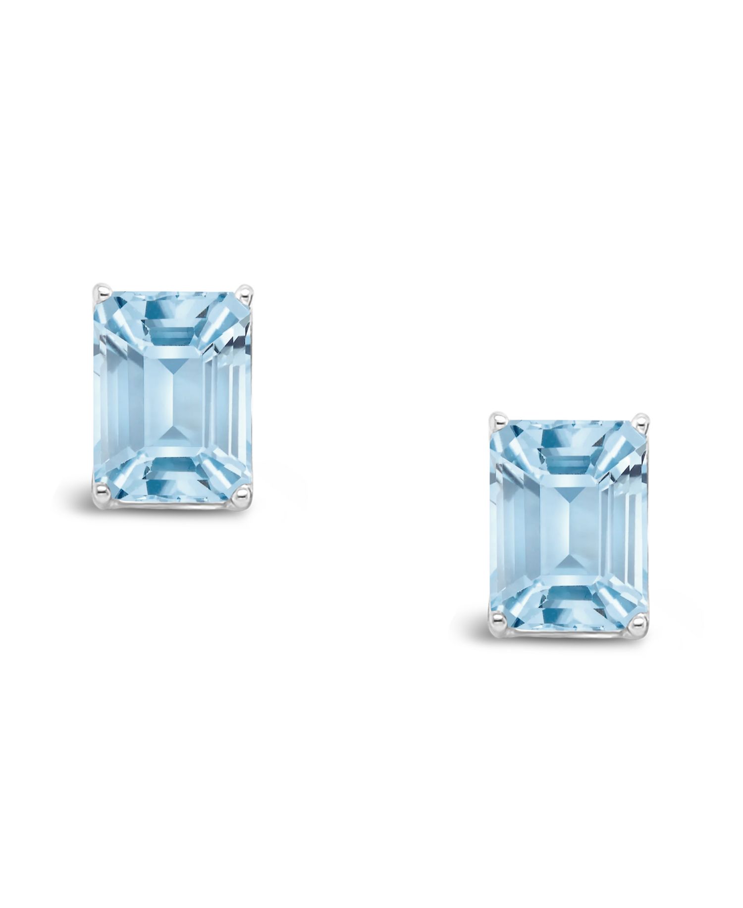 Rose Quartz (3-1/8 ct. t.w.) Stud Earrings in Sterling Silver.