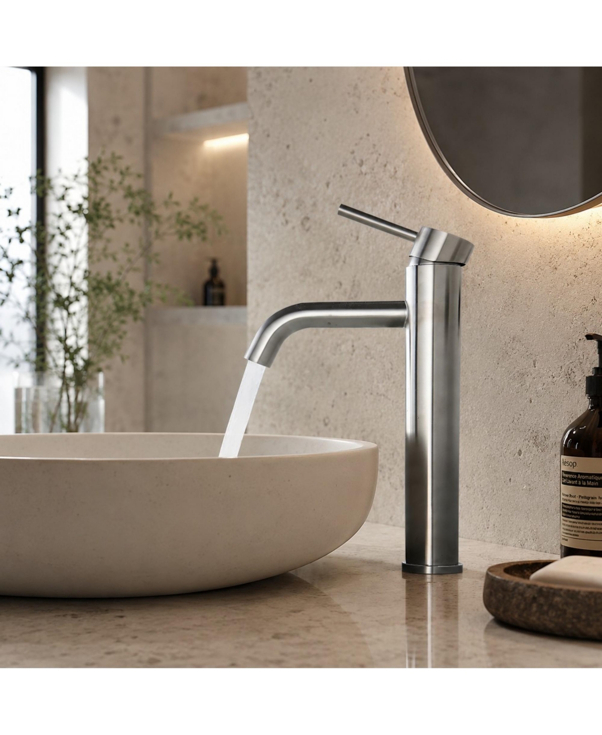 Phying Modern Brushed Nickel Bathroom Faucet Single Hole Single Handle Vanity Sink Faucet for Bathroom Home Decoration