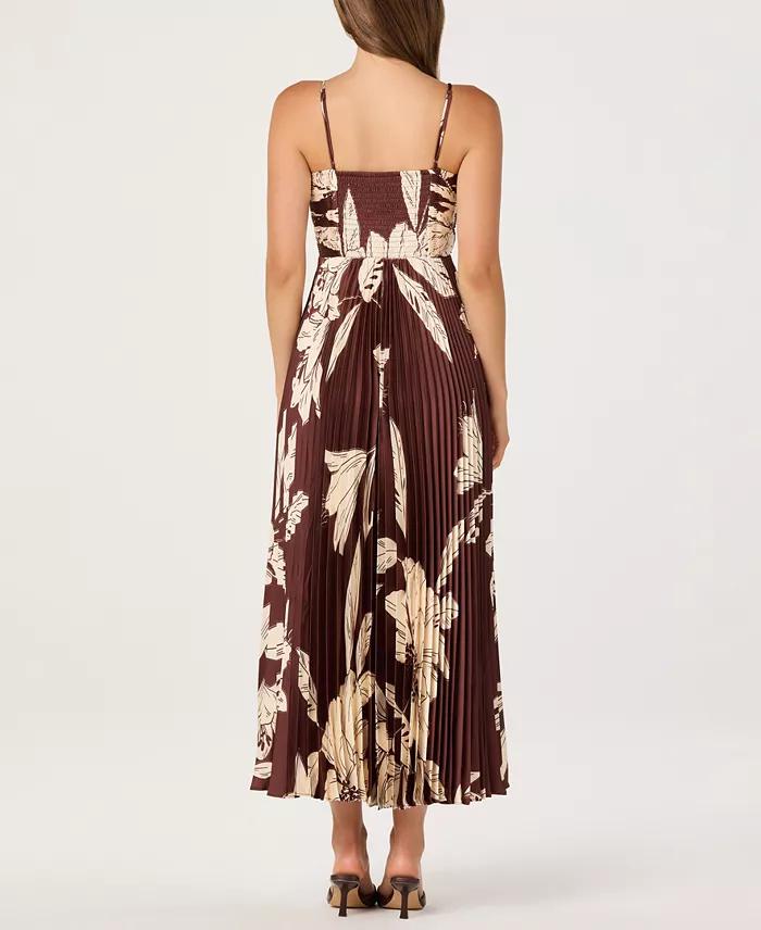 Women's Printed V-Neck Maxi Dress - thumbnail 4