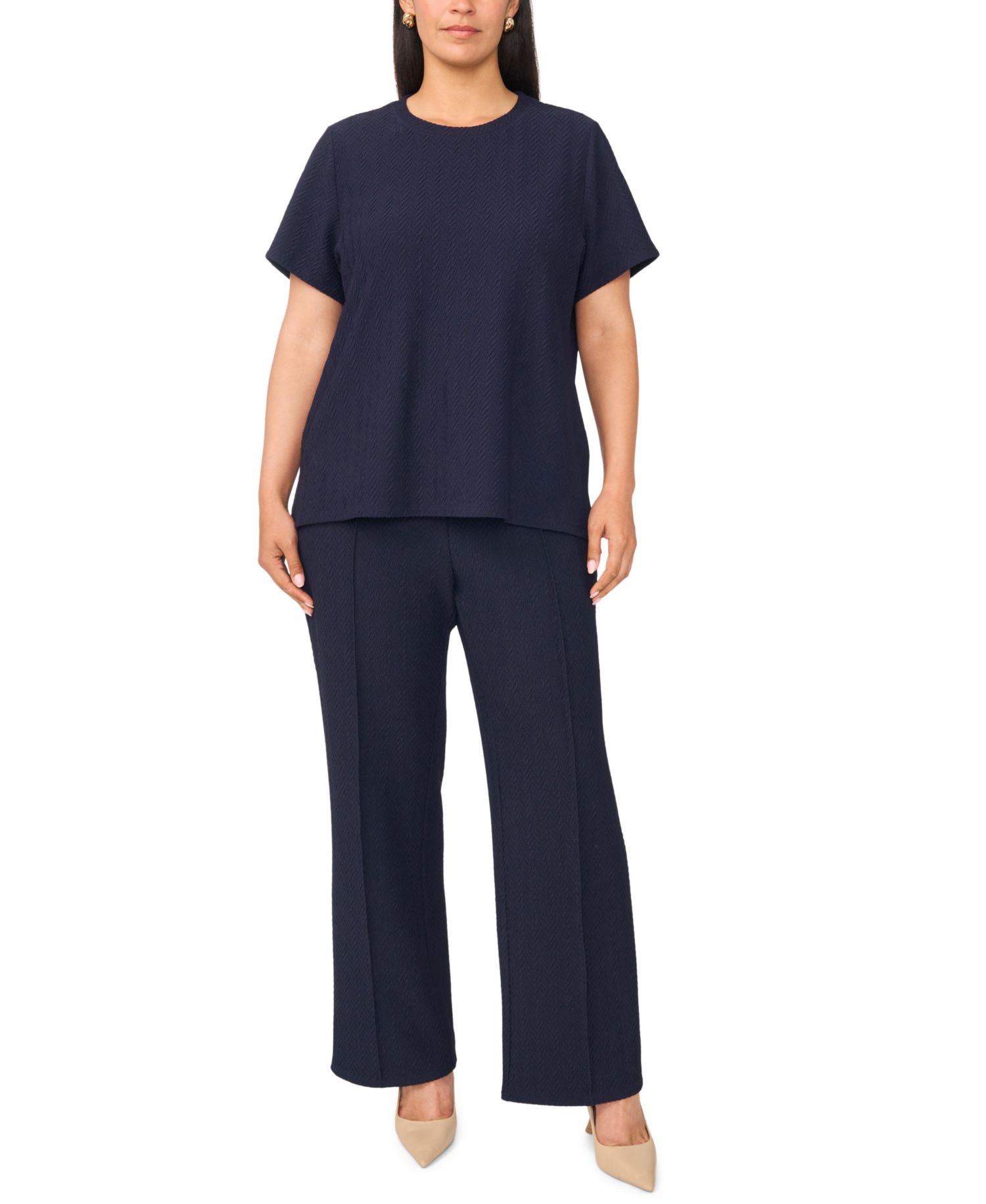 Plus Size Crewneck Short-Sleeve Knit T-Shirt
