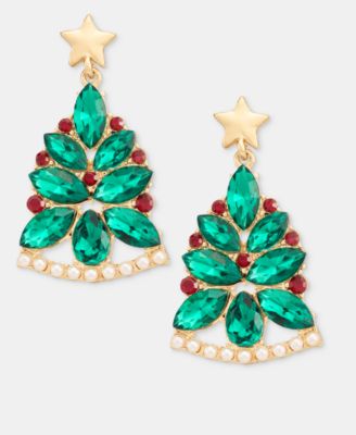 Christmas Tree Post Drop Earrings