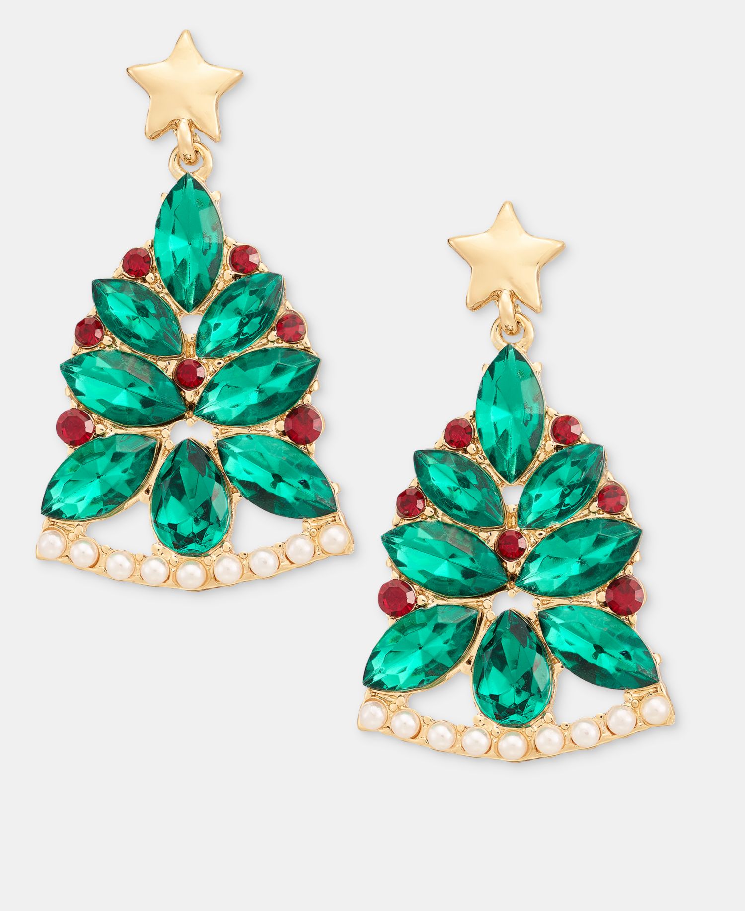 Christmas Tree Post Drop Earrings