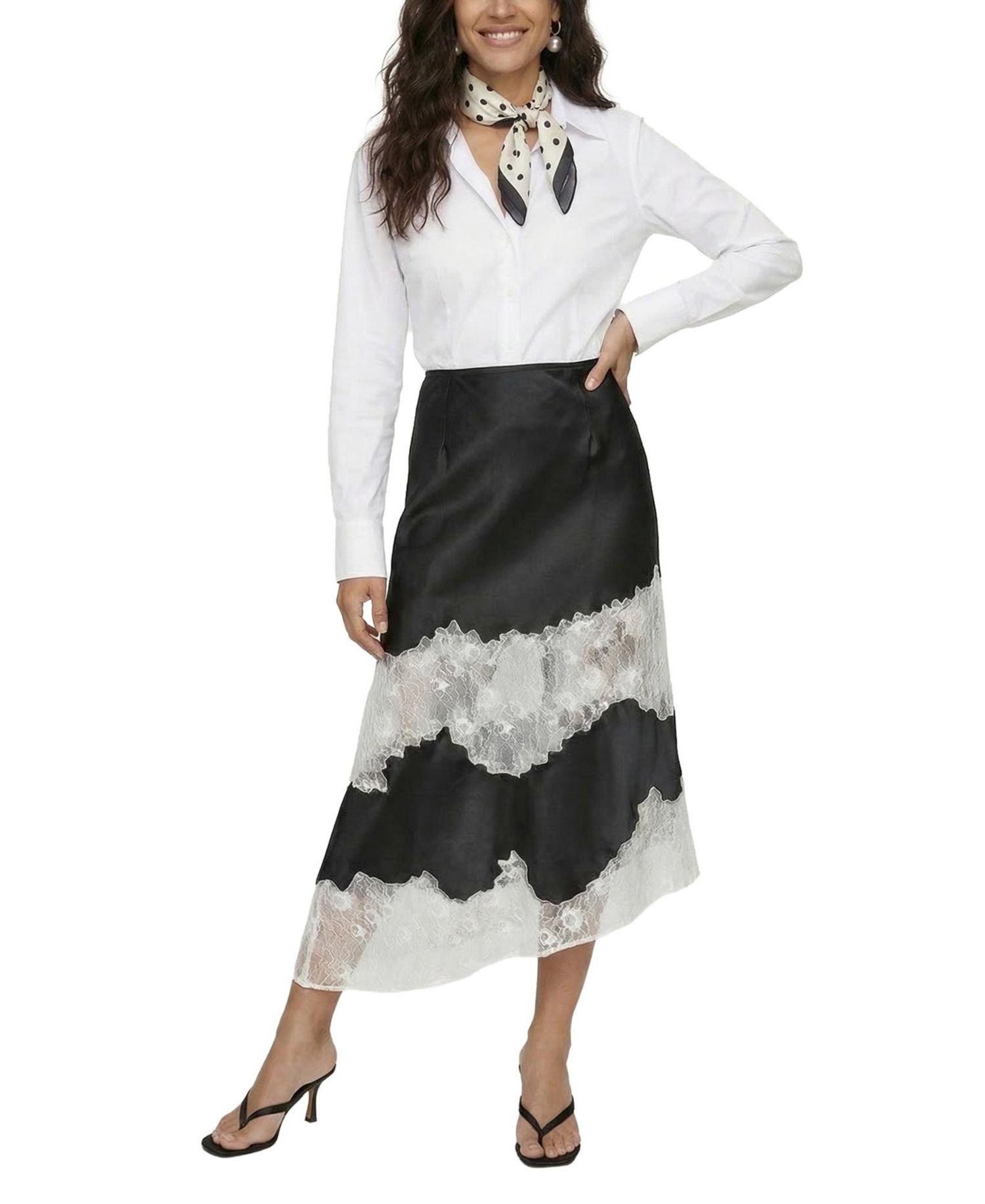 Women's Elenor Lace Insert Midi Skirt