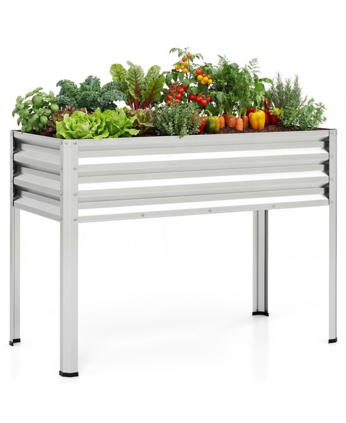 Gouun Outdoor Elevated Metal Raised Garden Bed with Legs Heavy Duty Frame