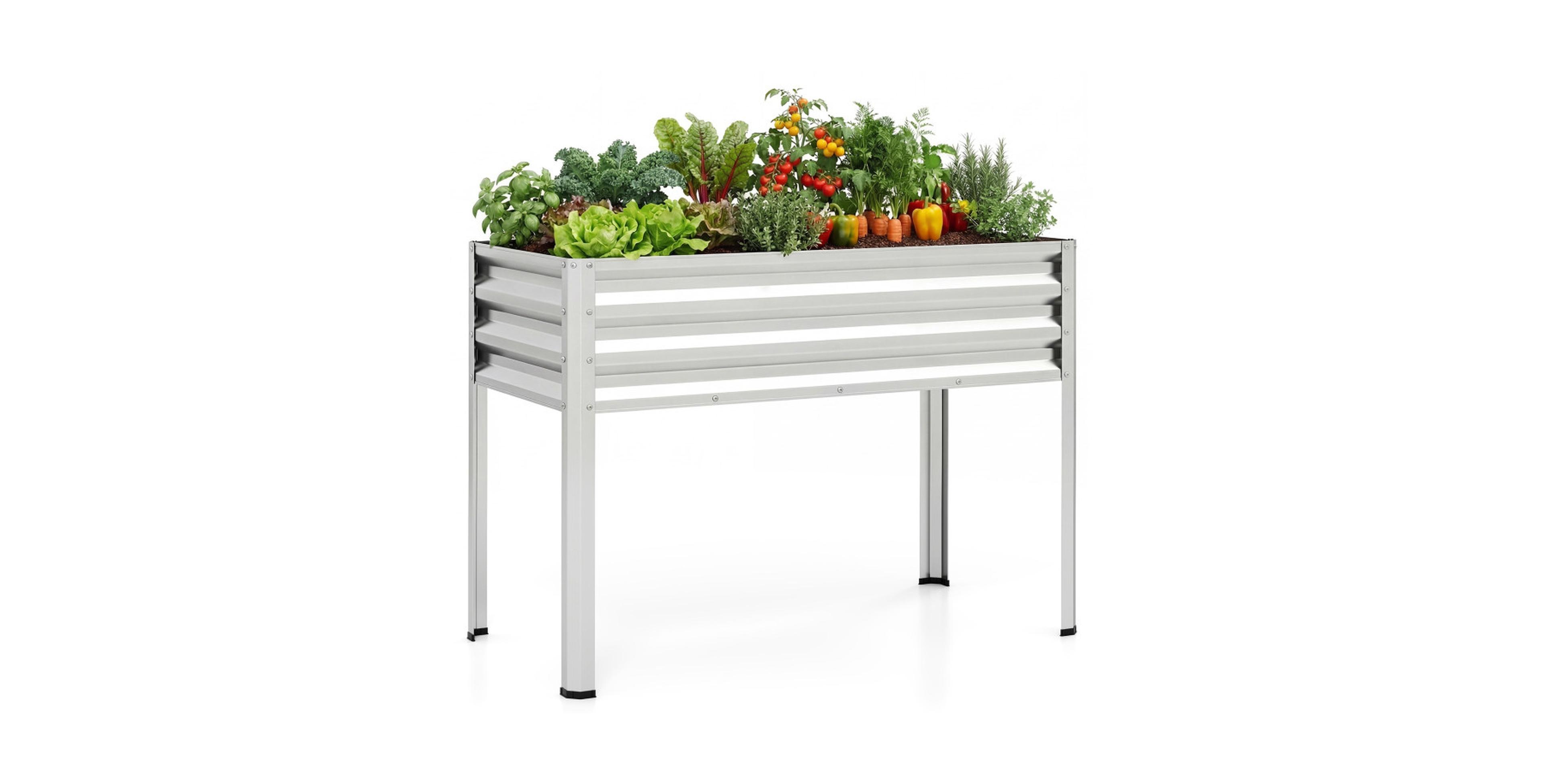 Gouun Outdoor Elevated Metal Raised Garden Bed with Legs Heavy Duty Frame