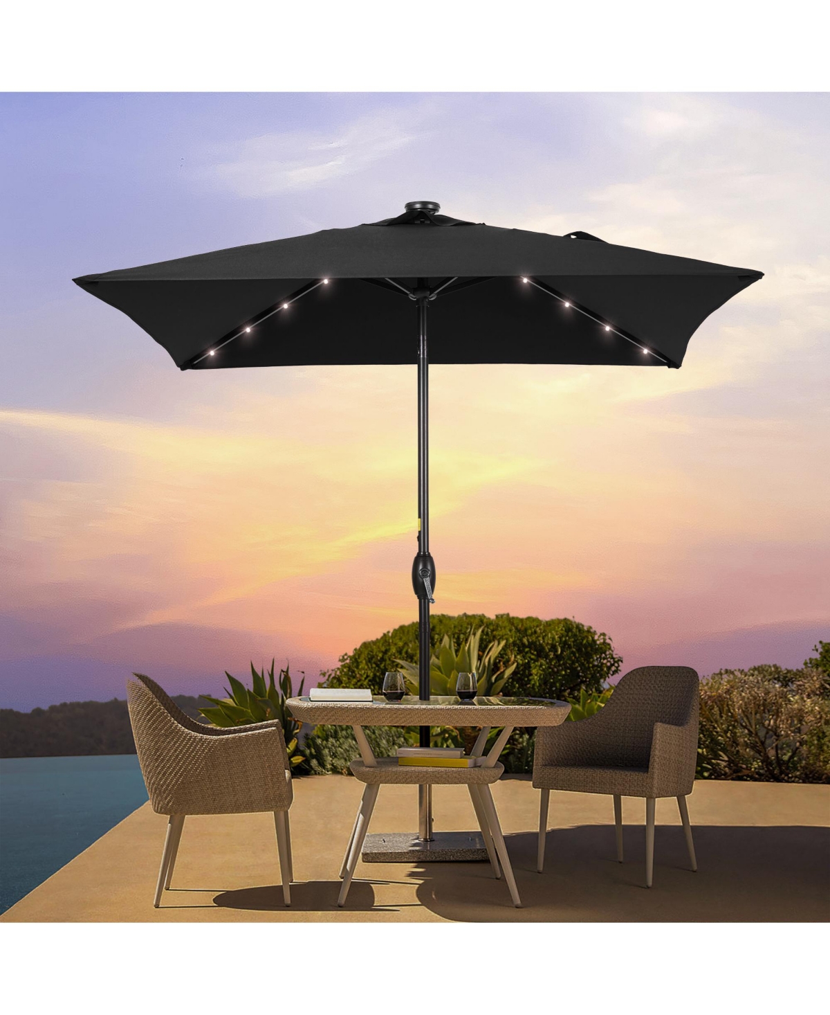 Sonkuki Enhance Your Outdoor Oasis 6.5x6.5Feet LEDSquare Patio Umbrella - Stylish, Durable, And Sun-Protective