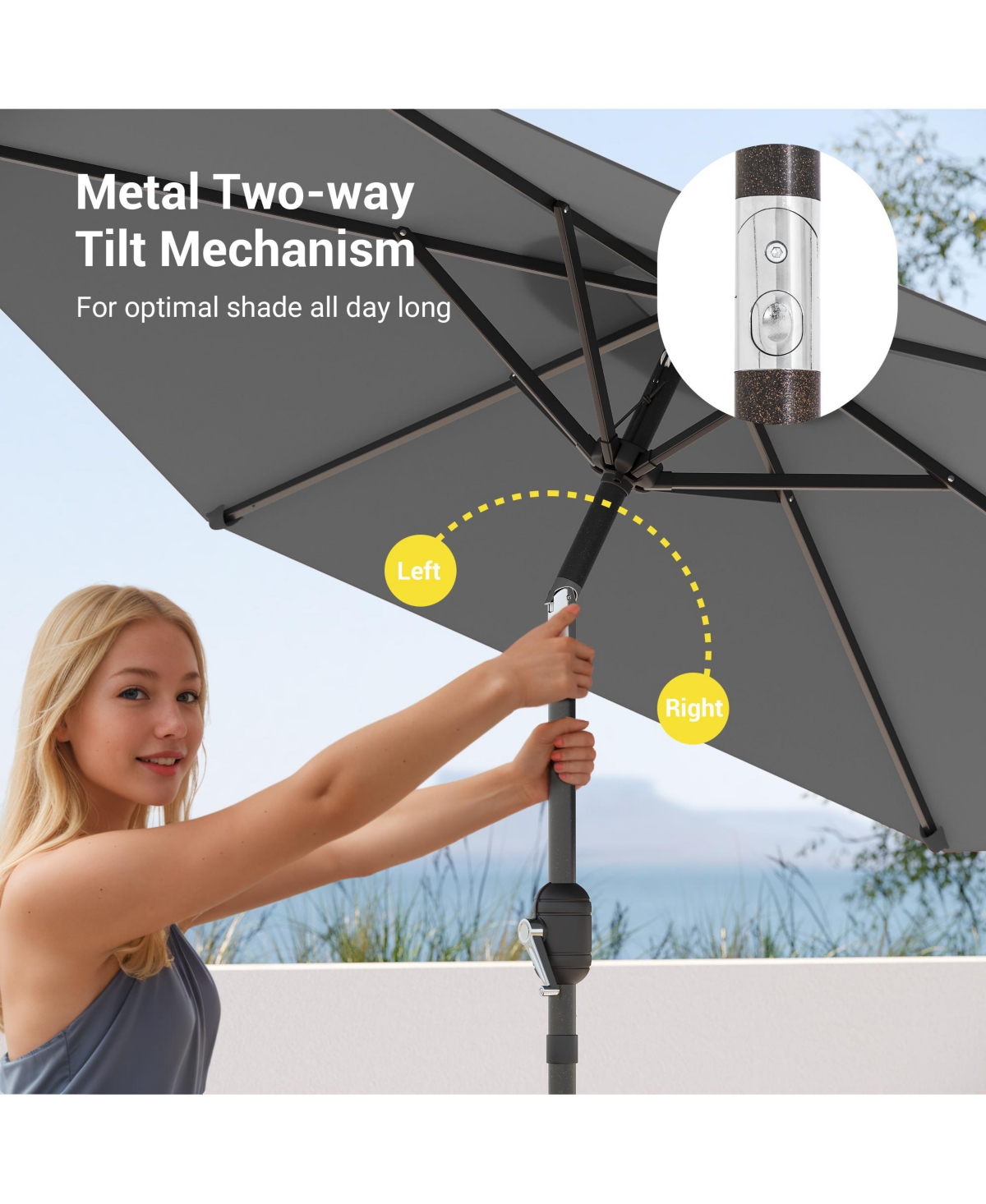 Sonkuki Enhance Your Outdoor Oasis With 7.5Feet Round Patio Umbrella - Stylish, Durable, And Sun-Protective!