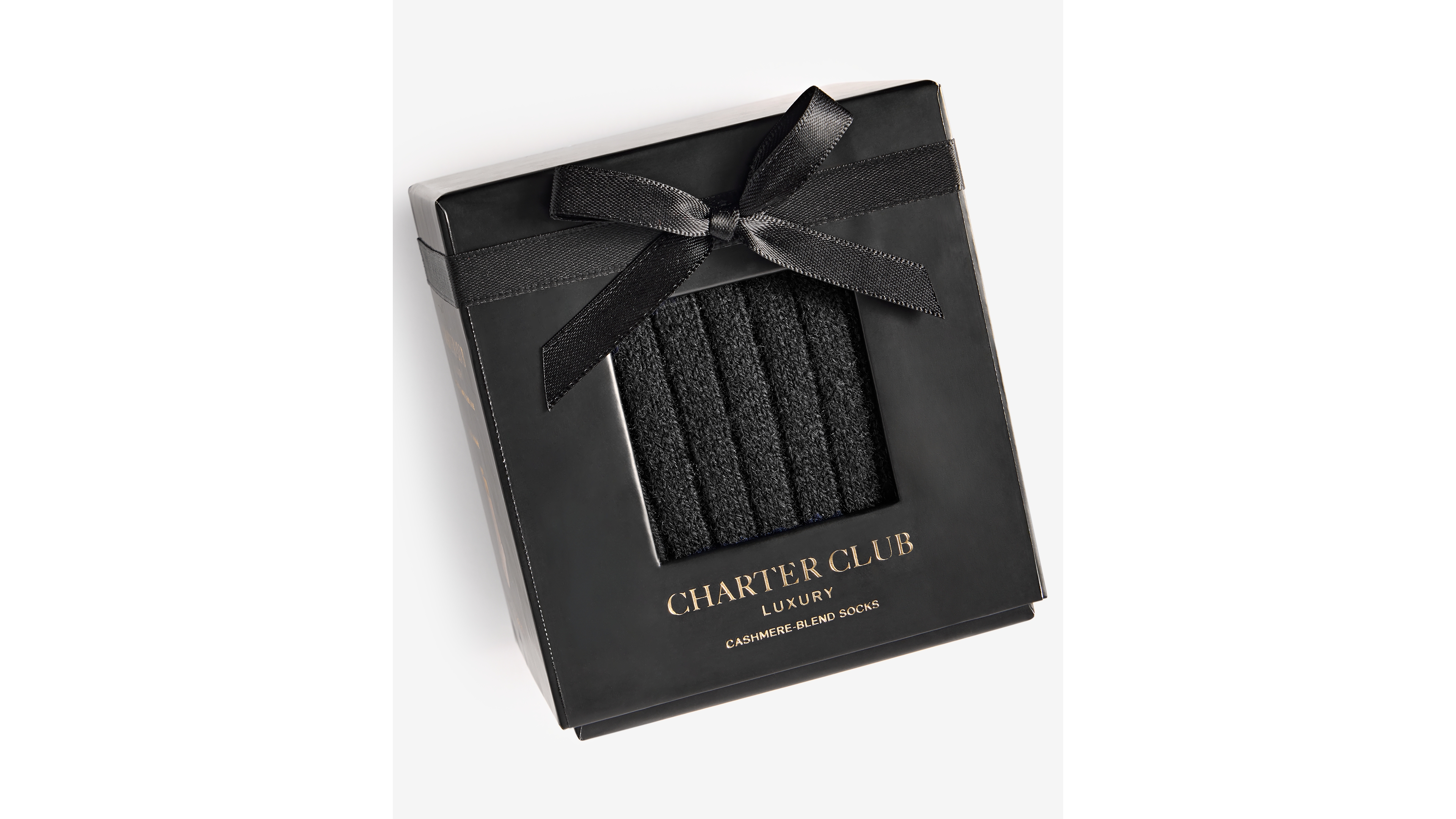 Charter Club Women's Boxed Cashmere-Blend Ribbed Crew Socks, Macy's Exclusive