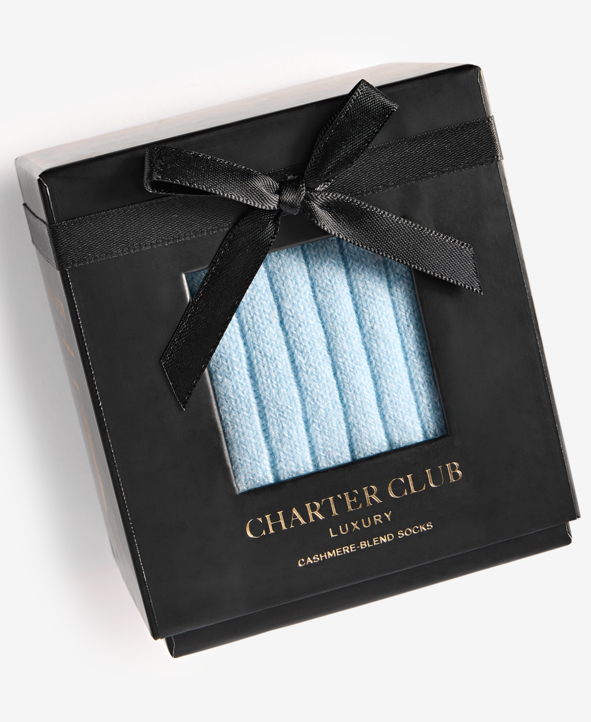 Charter Club Women's Boxed Cashmere-Blend Ribbed Crew Socks, Macy's Exclusive - Cloud